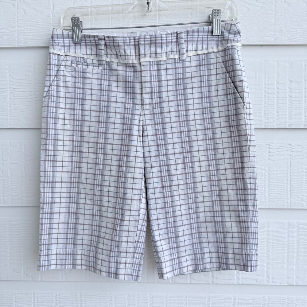 Banana Republic Ryan Fit Plaid Bermuda Shorts Size 4 Preppy Golf Career